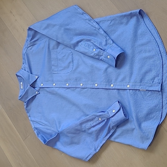 EUC Peter Millar Button Down Shirt Men's sz XL Blue Mini Check Long Sleeve Shirt - Picture 1 of 8